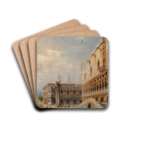 Venice, Piazzetta with St Marks Columns by Marco Grubas Drink Coasters - set of 4