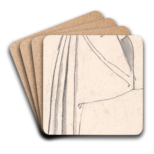Back View of a Woman with Child Looking Over Her Shoulder by John Flaxman Art Drink Coaster set