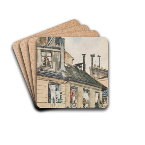 View from the window of Jzef Mehoffer and Stanisaw Wyspiaski's studio in Paris by Jzef Mehoffer Drink Coasters - set of 4