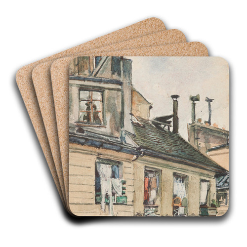 View from the window of Jzef Mehoffer and Stanisaw Wyspiaski's studio in Paris by Jzef Mehoffer Art Drink Coaster set