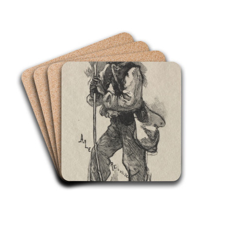 Le preneur de serpents by Auguste Louis Lepre Drink Coasters - set of 4