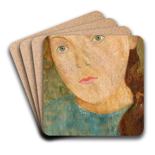 Girl with a red plait by Tadeusz Makowski Art Drink Coaster set Girl with a red plait by Tadeusz Makowski Art Drink Coaster set
