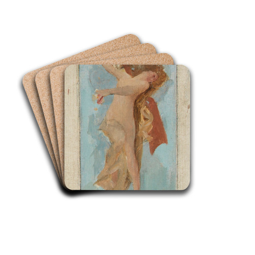 Allgorie des Arts by Henri Courselles-Dumont Drink Coasters - set of 4 Allgorie des Arts by Henri Courselles-Dumont Drink Coasters - set of 4