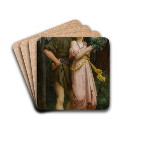 Daphnis et Chlo by Jules Elie Delaunay Drink Coasters - set of 4 Daphnis et Chlo by Jules Elie Delaunay Drink Coasters - set of 4
