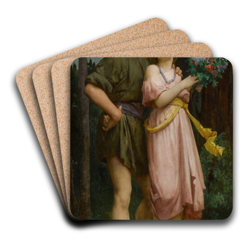 Daphnis et Chlo by Jules Elie Delaunay Art Drink Coaster set Daphnis et Chlo by Jules Elie Delaunay Art Drink Coaster set