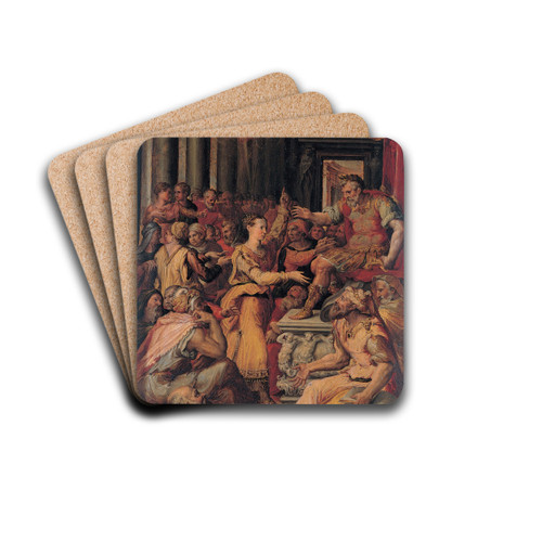 The Dispute of Saint Catherine by Prospero Fontana Drink Coasters - set of 4