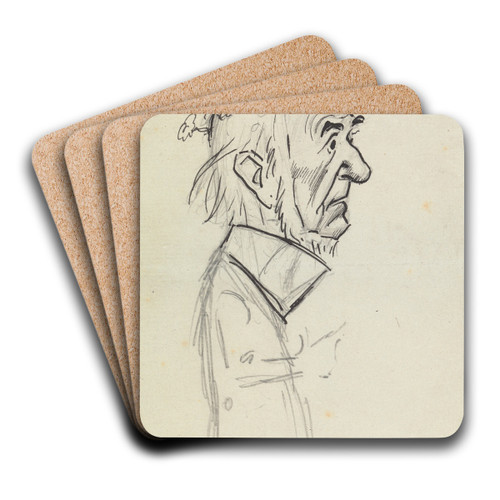 Caricature Portrait of Gladstone by Philip William May Art Drink Coaster set