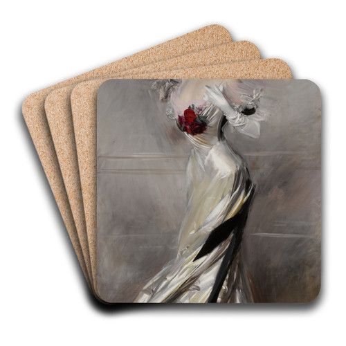 Portrait of Countess Zichy by Giovanni Boldini Art Drink Coaster set