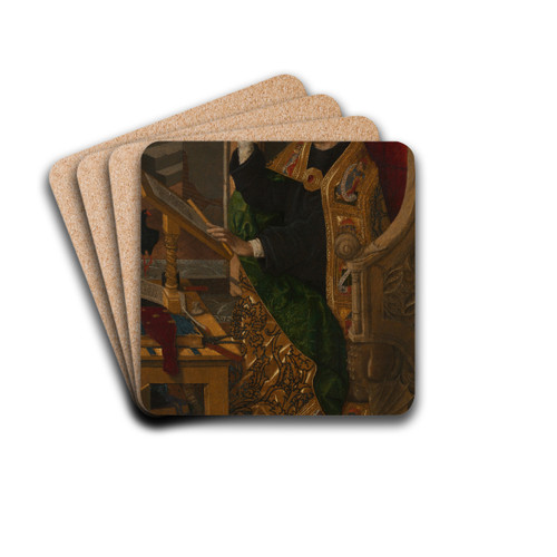 Saint Augustine by Bartolom Bermejo Drink Coasters - set of 4