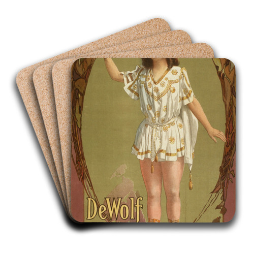 De Wolf Hopper in Happyland by J. Ottman Lith Co. Art Drink Coaster set
