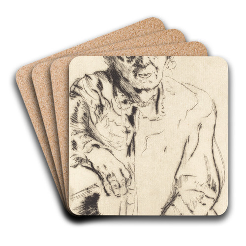 Mother-in-Law (Schwiegermutter) by Lovis Corinth Art Drink Coaster set Mother-in-Law (Schwiegermutter) by Lovis Corinth Art Drink Coaster set