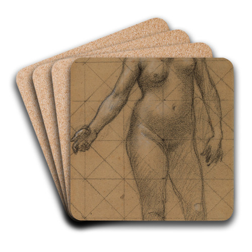 Femme nue de face by Pierre Puvis de Chavannes Art Drink Coaster set