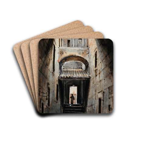 Une rue sous les votes by Franois-Marius Granet Drink Coasters - set of 4