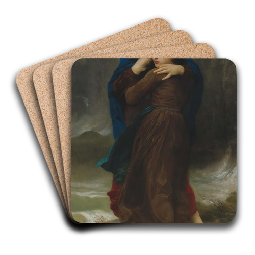 L'orage by William Bouguereau Art Drink Coaster set