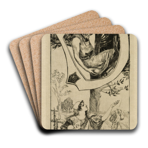 Initial D (Die Ruhe auf der Flucht) by Max Klinger Art Drink Coaster set