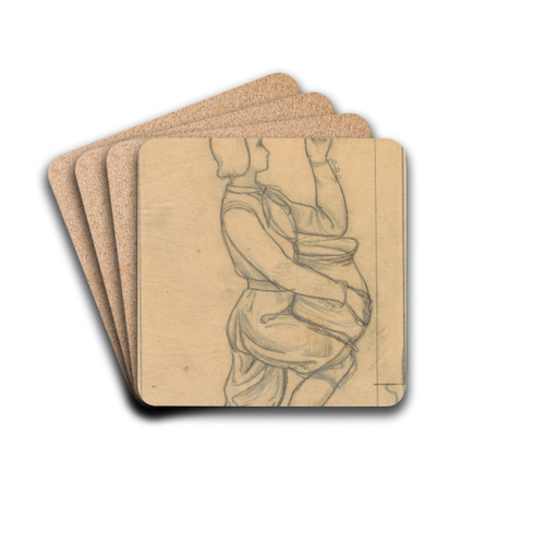Ontwerp voor wandschildering in de Beurs van Berlage; scne uit de legende van het vrouwtje van Stavoren by Antoon Derkinderen Drink Coasters - set of 4