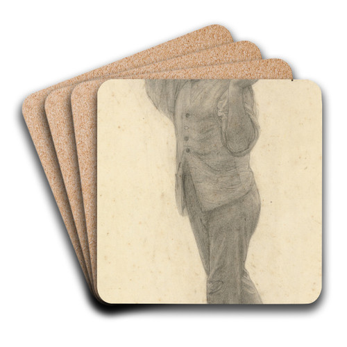 Man Carrying Basket of Earh by James Havard Thomas Art Drink Coaster set