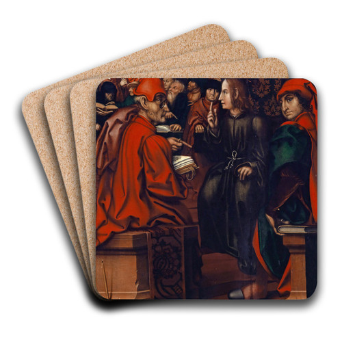 Christ among the Doctors by Hans Fries Art Drink Coaster set