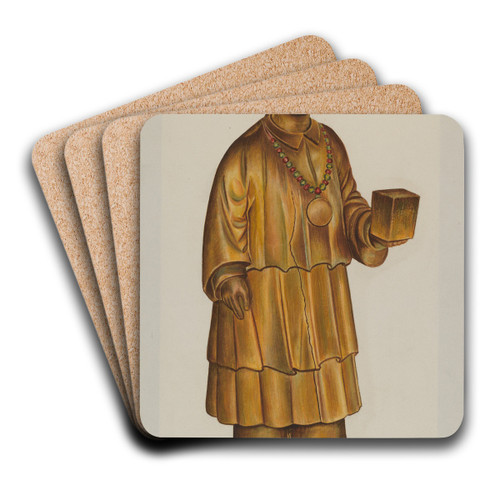 Tea Store Figure by Chris Makrenos Art Drink Coaster set