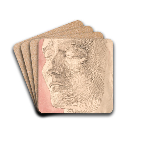 Studie efter Napoleons ddsmaske by Johan Thomas Lundbye Drink Coasters - set of 4