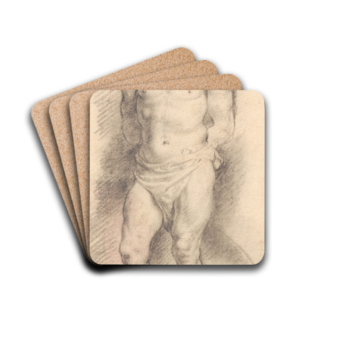 Front view of a male figure by Willem Panneels Drink Coasters - set of 4 Front view of a male figure by Willem Panneels Drink Coasters - set of 4