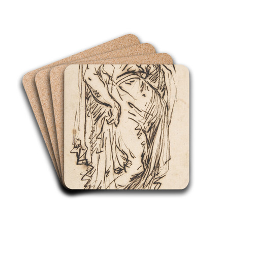 Standing Draped Female Figure by Domenico Gargiulo Drink Coasters - set of 4