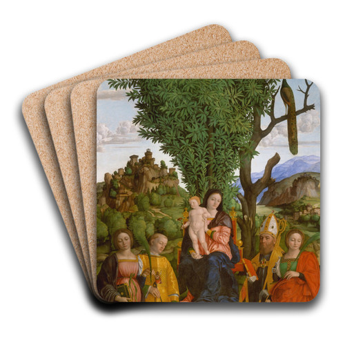Madonna and Child with Saints by Girolamo dai Libri Art Drink Coaster set
