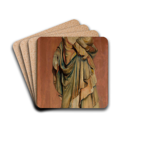 Statue of Gothic Madonna by Konrad Krzyanowski Drink Coasters - set of 4