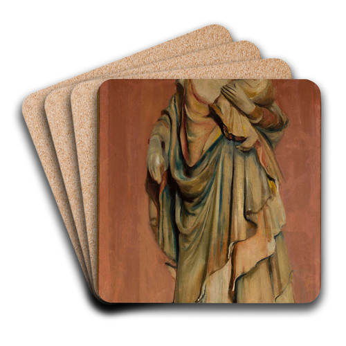 Statue of Gothic Madonna by Konrad Krzyanowski Art Drink Coaster set