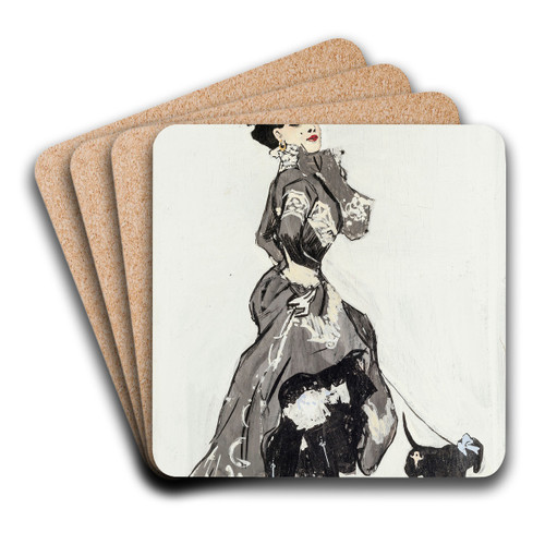 Colombine by Ferdinand Freiherr von Reznicek Art Drink Coaster set Colombine by Ferdinand Freiherr von Reznicek Art Drink Coaster set