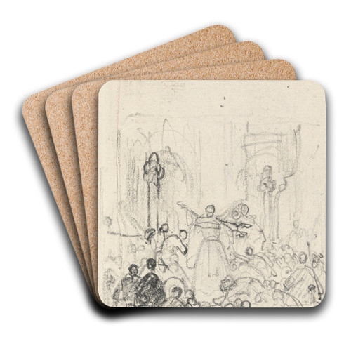 Peter the Hermit Preeching the Crusade by Nicaise De Keyser Art Drink Coaster set Peter the Hermit Preeching the Crusade by Nicaise De Keyser Art Drink Coaster set