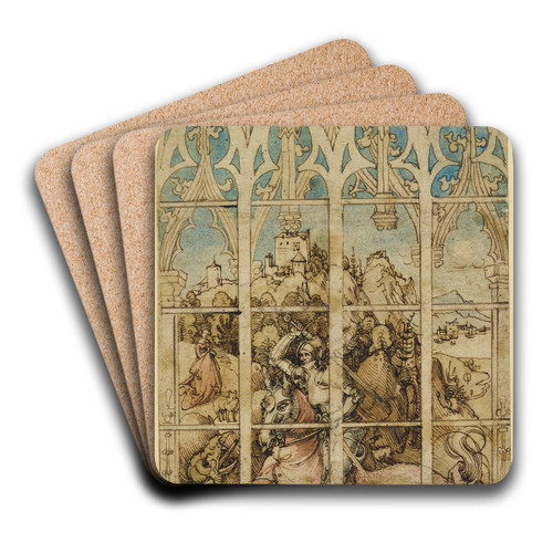 Sketch for a Glass Painting with St George by Albrecht Drer Art Drink Coaster set