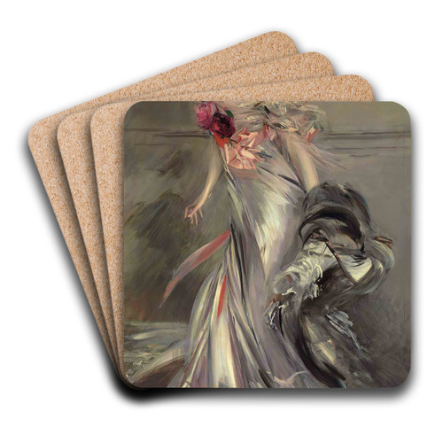 Portrait of Marthe Rgnier by Giovanni Boldini Art Drink Coaster set