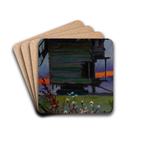 Old Windmill by Ambroy Sabatowski Drink Coasters - set of 4