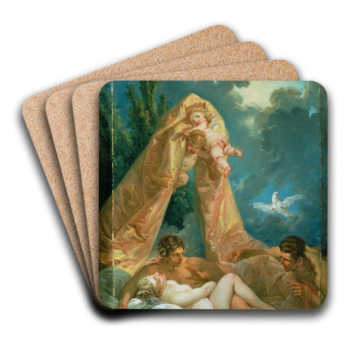 Mars and Venus surprised by Vulcan by Franois Boucher Art Drink Coaster set