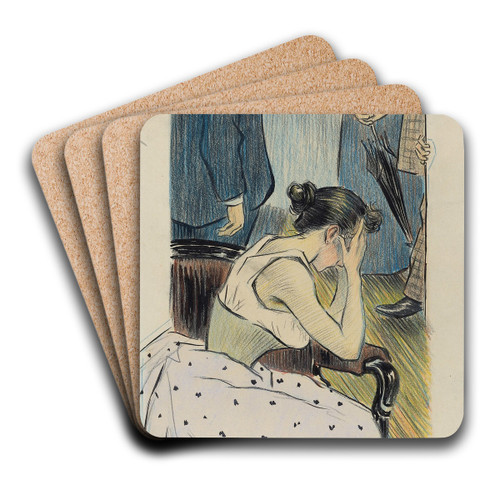 Sa famille (chanson) by Thophile Alexandre Steinlen Art Drink Coaster set