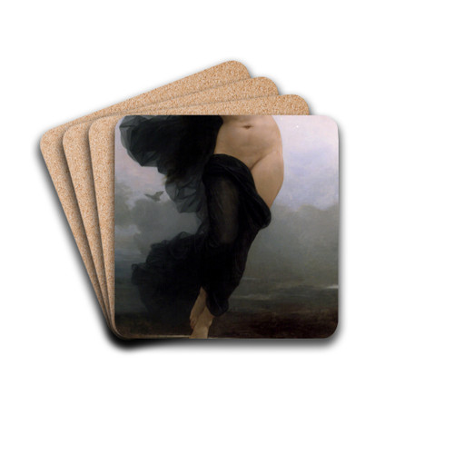La Nuit by William Bouguereau Drink Coasters - set of 4