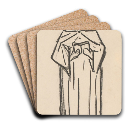 Monnik met boek by Reinier Willem Petrus de Vries Art Drink Coaster set