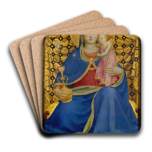 Virgin of Humility by Fra Angelico Art Drink Coaster set