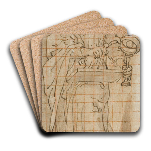 Allegory of Geometry by Andrea Lilio Art Drink Coaster set