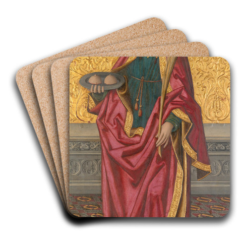 Saint Agatha by Workshop of Raphael Vergos Art Drink Coaster set