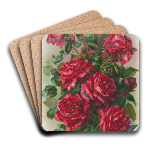 First prize (American Beauties) by Gray Litho. Co Art Drink Coaster set