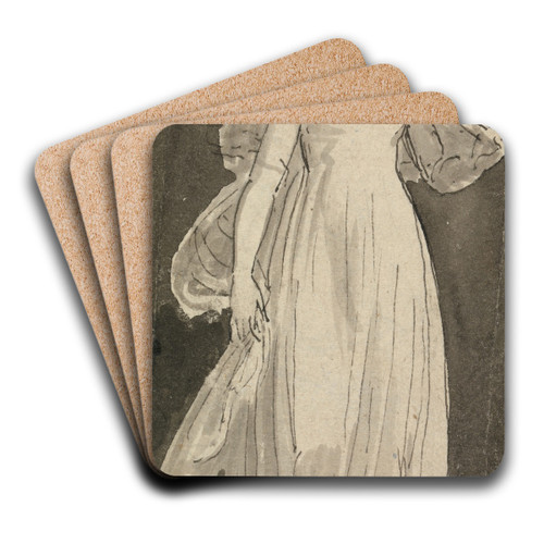 Girl by Thomas Stothard Art Drink Coaster set