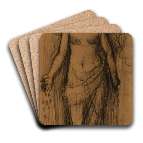 Femme debout by Pierre Puvis de Chavannes Art Drink Coaster set Femme debout by Pierre Puvis de Chavannes Art Drink Coaster set