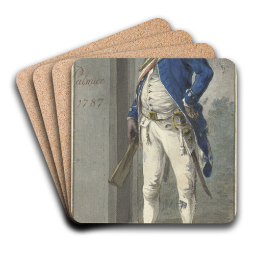 Uniform van het Rotterdamsch Genootschap van Wapenhandel de Palmboom by Dirk Langendijk Art Drink Coaster set