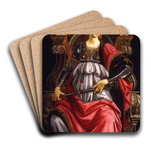 Fortitude by Sandro Botticelli Art Drink Coaster set