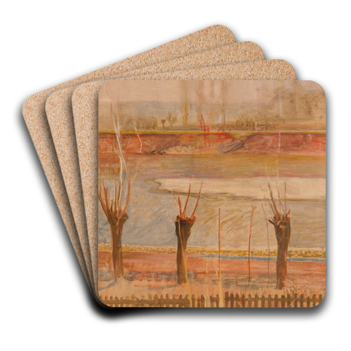 Landscape from the Banks of the Vistula by Jacek Malczewski Art Drink Coaster set