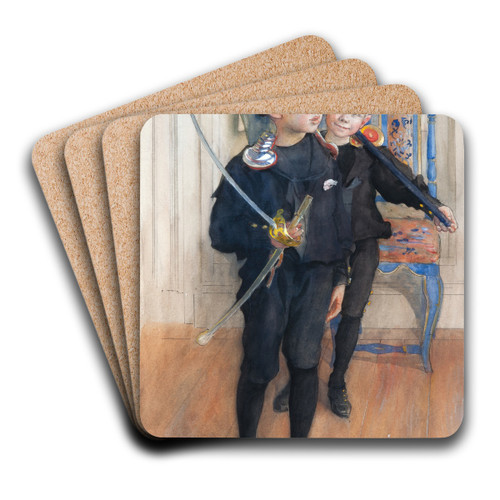 Ulf and Pontus by Carl Larsson Art Drink Coaster set