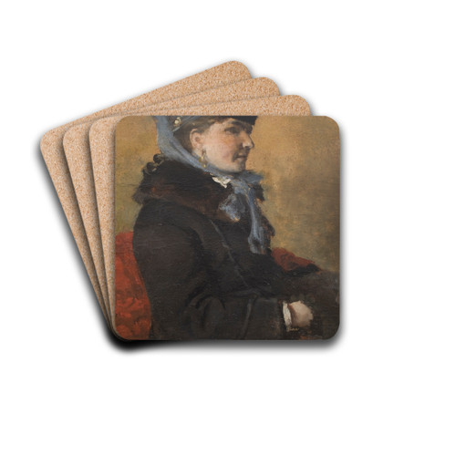 Portrait of a Woman by Leon Wyczkowski Drink Coasters - set of 4