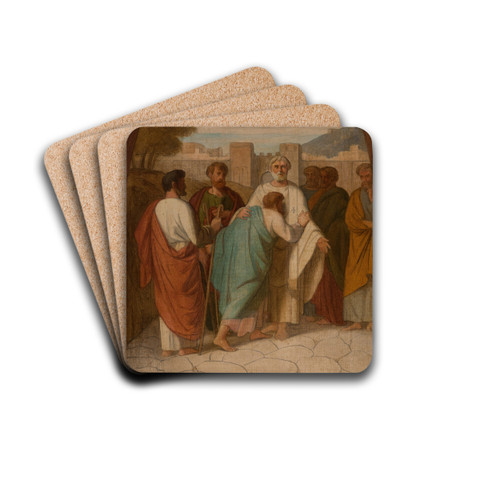 Le pape saint Clment envoyant des missionnaires dans les Gaules. Les Anges retirent de la mer le corps de saint Clment. by Pierre-Auguste Pichon Drink Coasters - set of 4 Le pape saint Clment envoyant des missionnaires dans les Gaules. Les Anges retirent de la mer le corps de saint Clment. by Pierre-Auguste Pichon Drink Coasters - set of 4